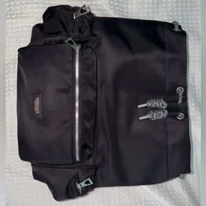 Versace Black Nylon Backpack with Silver Details